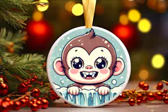Round Christmass Ornament PNG Product Image 1