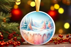 Round Christmas Ornament Sublimation|Clipart Product Image 1