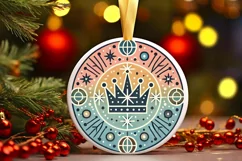 Round Christmas Ornament Sublimation|Clipart Product Image 2