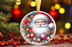Santa with Santa Round Ornament Sublimation PNG Product Image 1