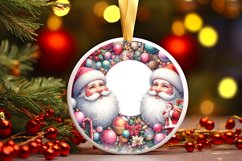Santa with Santa Round Ornament Sublimation PNG Product Image 3