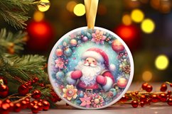 Santa with Santa Round Ornament Sublimation PNG Product Image 3