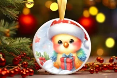 Cute Baby Parrot on Cloud Christmas PNG Product Image 1