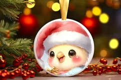 Cute Baby Parrot on Cloud Christmas PNG Product Image 3