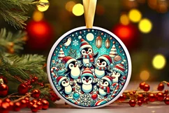 Round Christmas Ornament Sublimation|Clipart Product Image 2