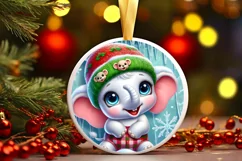 Round Christmas Ornament Sublimation|Clipart Product Image 2