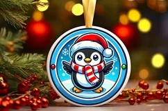 Round Christmas Ornament Sublimation|Clipart Product Image 2