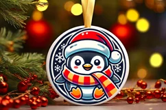 Round Christmas Ornament Sublimation|Clipart Product Image 2
