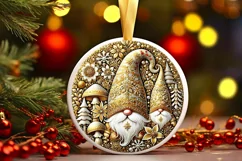 Round Christmas Ornament Sublimation|Clipart Product Image 2