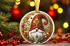 Round Christmas Ornament Sublimation|Clipart Product Image 2