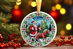 Round Christmas Ornament Sublimation|Clipart Product Image 2