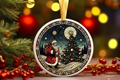 Round Christmas Ornament Sublimation|Clipart Product Image 2