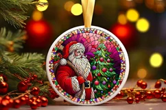 Round Christmas Ornament Sublimation|Clipart Product Image 2