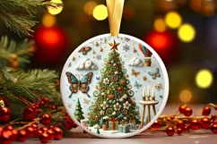Round Christmas Ornament Sublimation|Clipart Product Image 2