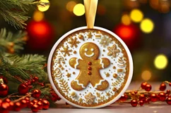Round Christmas Ornament Sublimation|Clipart Product Image 2