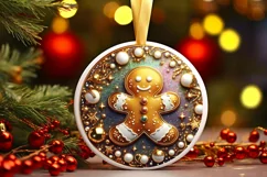 Round Christmas Ornament Sublimation|Clipart Product Image 2