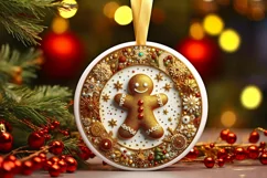 Round Christmas Ornament Sublimation|Clipart Product Image 2