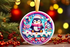 Round Christmas Ornament Sublimation|Clipart Product Image 2