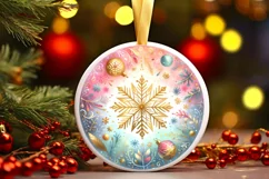 Round Christmas Ornament Sublimation|Clipart Product Image 3
