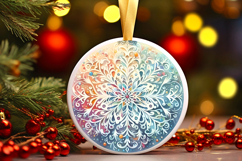 Round Christmass Ornament PNG Product Image 1