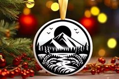 Round Christmas Ornament Sublimation|Clipart Product Image 1