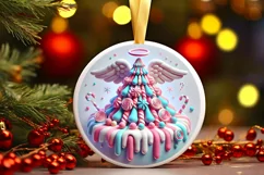 Round Christmas Ornament Sublimation|Clipart Product Image 2