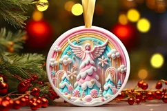 Round Christmas Ornament Sublimation|Clipart Product Image 2
