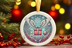 Round Christmas Ornament Sublimation|Clipart Product Image 2