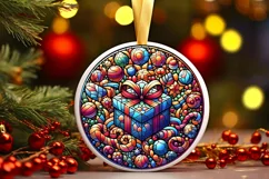 Round Christmas Ornament Sublimation|Clipart Product Image 1