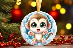 Round Christmas Ornament Sublimation|Clipart Product Image 1