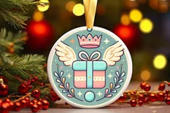 Round Christmas Ornament Sublimation|Clipart Product Image 2