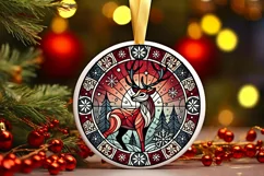 Round Christmas Ornament Sublimation|Clipart Product Image 2