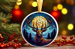 Round Christmas Ornament Sublimation|Clipart Product Image 2