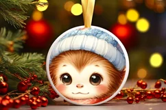 Cute Baby Monkey in Winter Clothes PNG Product Image 3