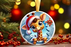 Round Christmas Ornament Sublimation|Clipart Product Image 2