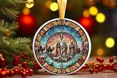 Round Christmas Ornament Sublimation|Clipart Product Image 2