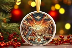 Round Christmas Ornament Sublimation|Clipart Product Image 2