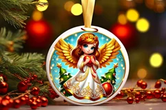 Round Christmas Ornament Sublimation|Clipart Product Image 2