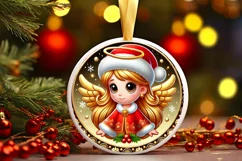 Round Christmas Ornament Sublimation|Clipart Product Image 2