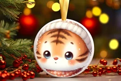 Cute Baby Tiger in Winter Clothes PNG Product Image 3