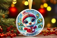 Round Christmas Ornament Sublimation|Clipart Product Image 2