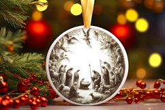 Round Christmass Ornament PNG Product Image 1