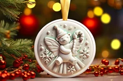 Round Christmas Ornament Sublimation|Clipart Product Image 2