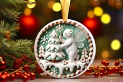 Round Christmas Ornament Sublimation|Clipart Product Image 2
