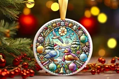 Round Christmas Ornament Sublimation|Clipart Product Image 1