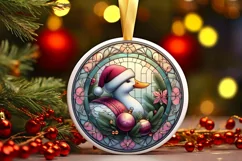 Round Christmas Ornament Sublimation|Clipart Product Image 1