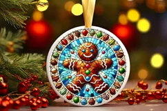 Round Christmas Ornament Sublimation|Clipart Product Image 2