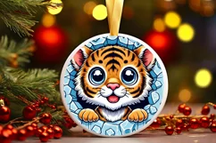 Round Christmas Ornament Sublimation|Clipart Product Image 2