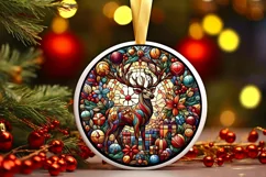Round Christmas Ornament Sublimation|Clipart Product Image 1