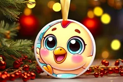 Round Christmas Ornament Sublimation|Clipart Product Image 2